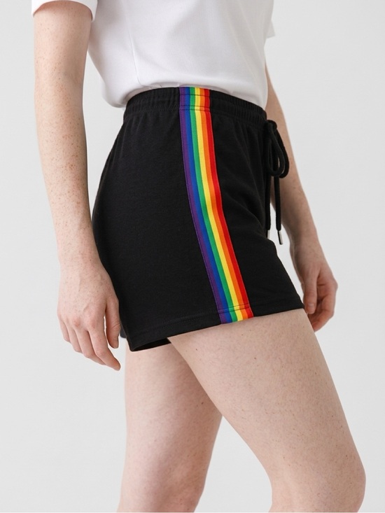 Pants - High wasted rainbow stripe shorts Size Small